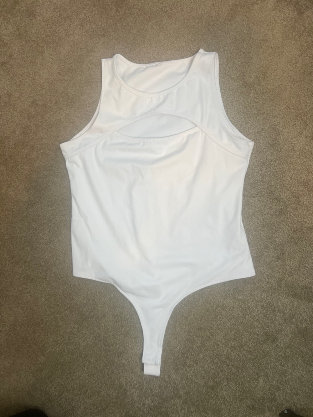 Women’s White Sleeveless One-Piece Bodysuit